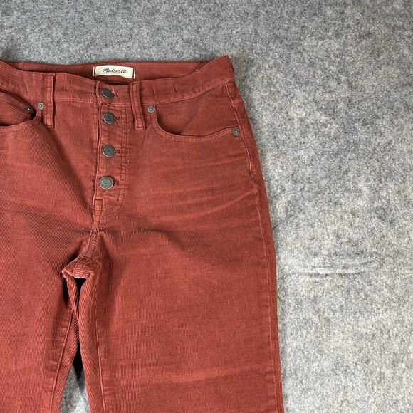 Madewell Jeans Cali Denim Boot Womens 27 Corduroy Red Button Fly Pants - Picture 2 of 11